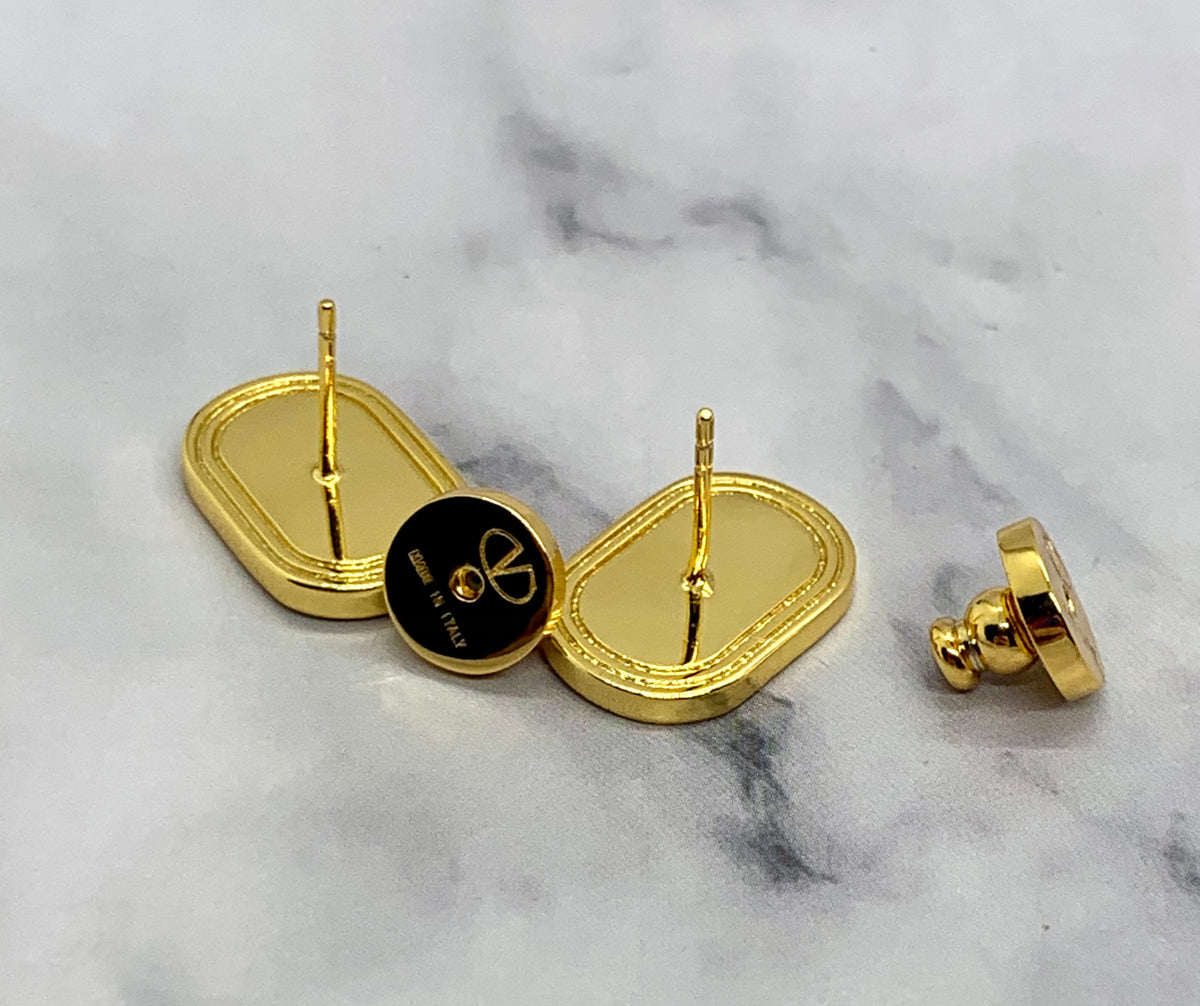 VALENTINO V Black Rhinestone Stud Earrings - Pre-Owned — 4