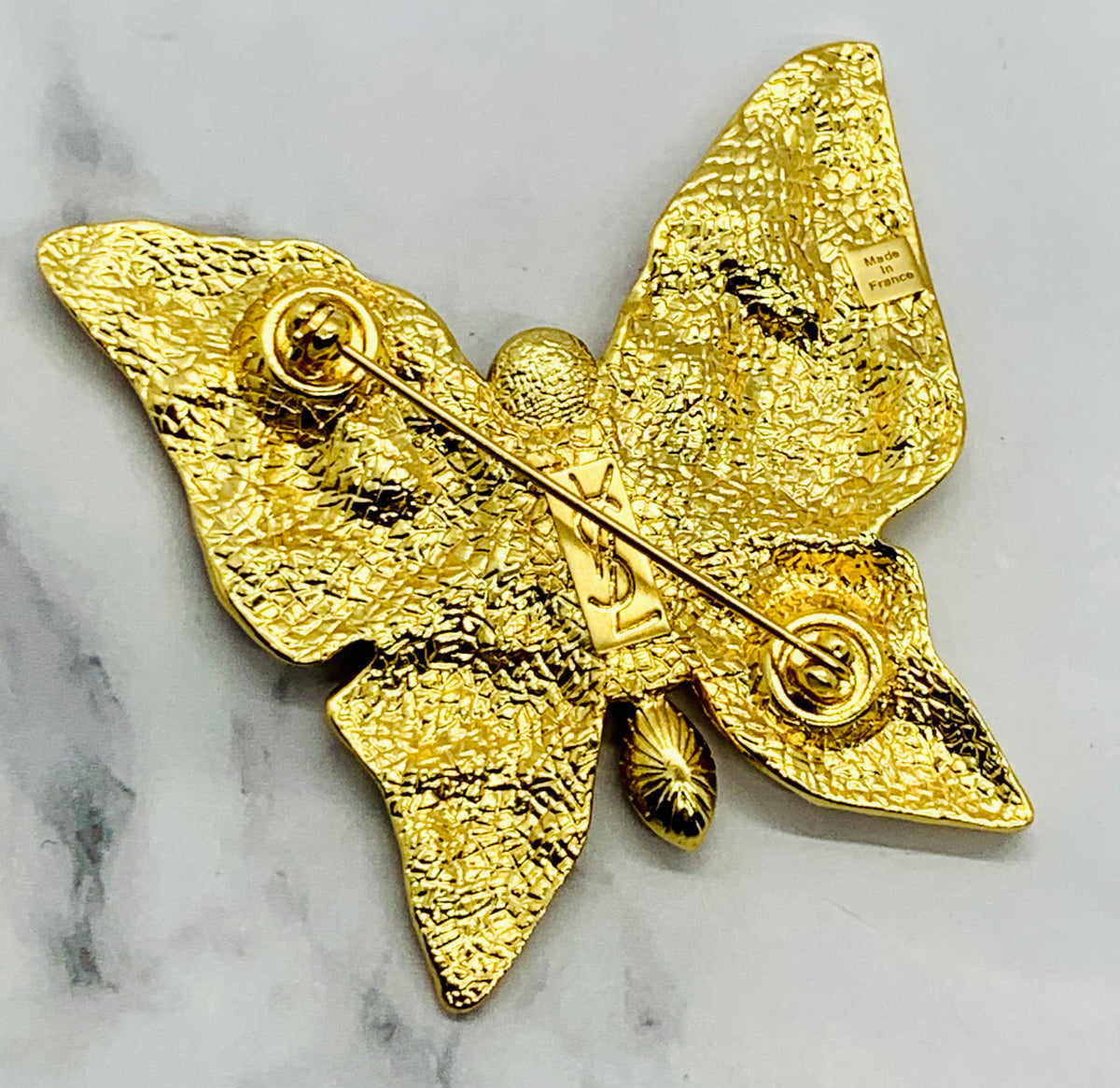 YSL YVES SAINT LAURENT Butterfly Statement Brooch Pin - Pre-Owned — 3
