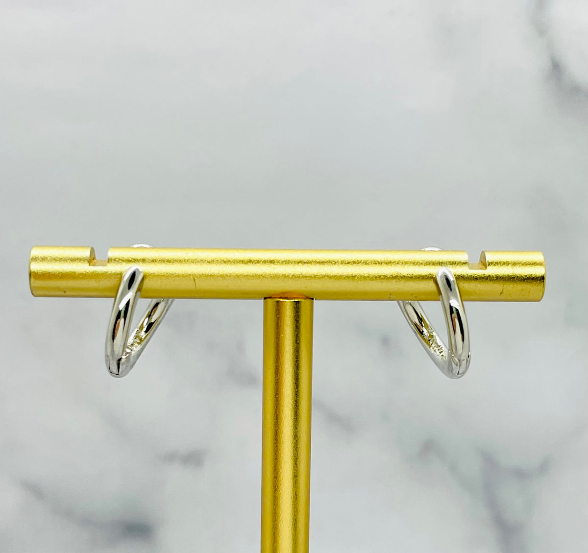 LOEWE Silver Monogram Hoop Earrings - Pre-Owned — 2