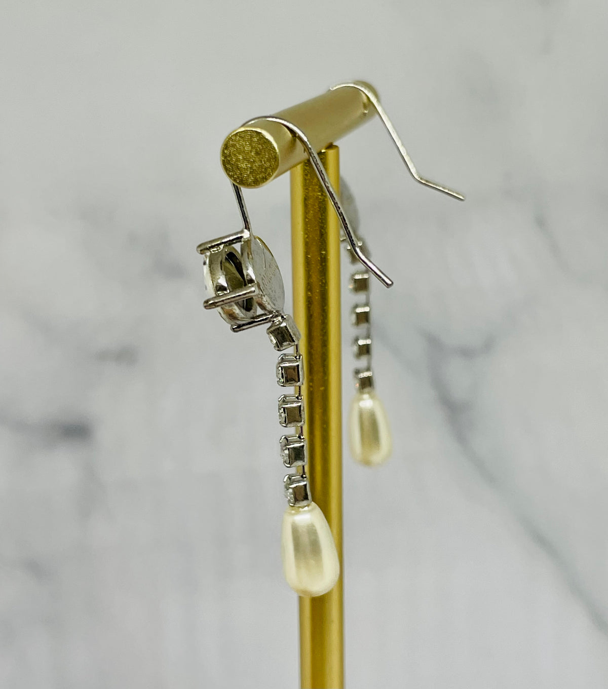 MIU MIU Rhinestone Pendant Pearl Earrings - Pre-Owned — 2