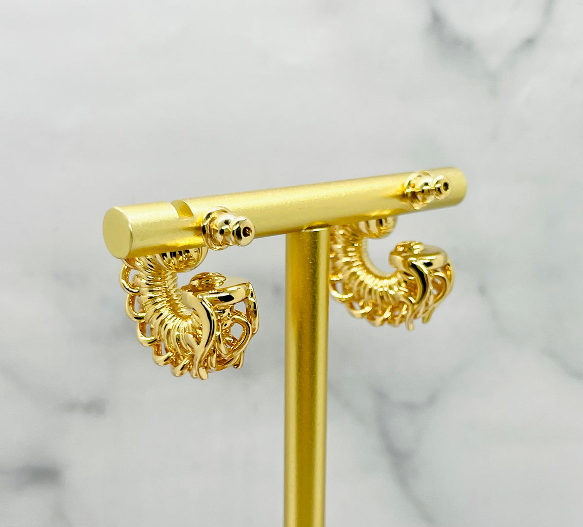 FENDI Filo Gold Tone Hoop Earrings - Pre-Owned — 4