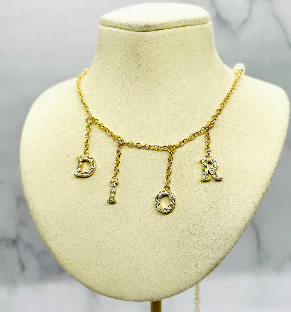 CHRISTIAN DIOR Monogram Rhinestone Necklace - Pre-Owned — 1