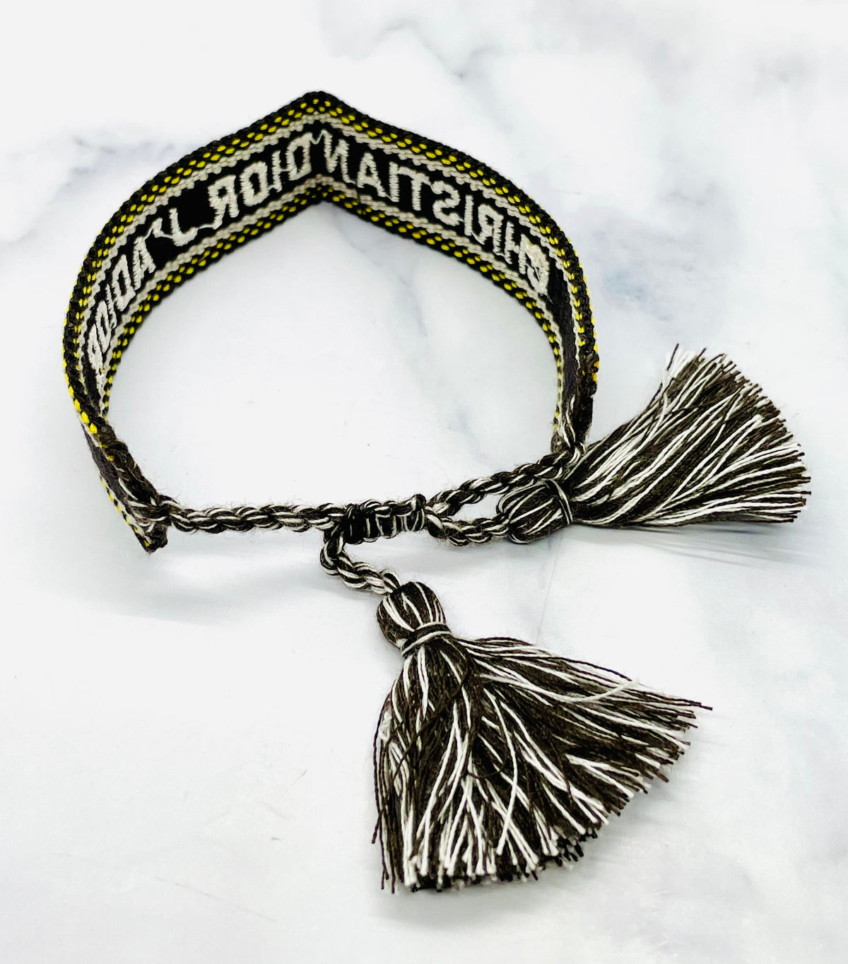 DIOR J'Adore Black & Yellow Friendship Bracelet - Pre-Owned