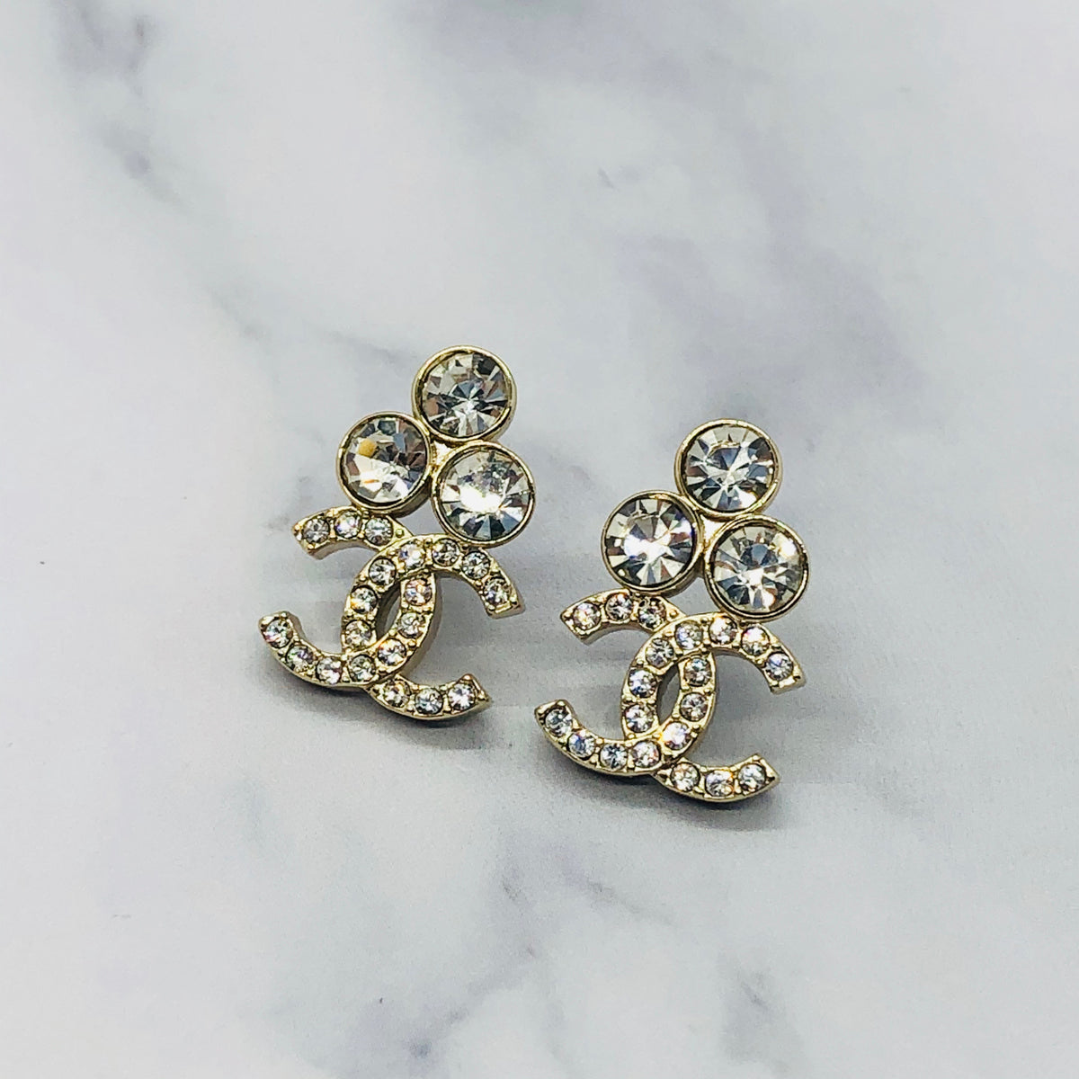 CHANEL CC Rhinestone Earrings - Pre-Owned — 1