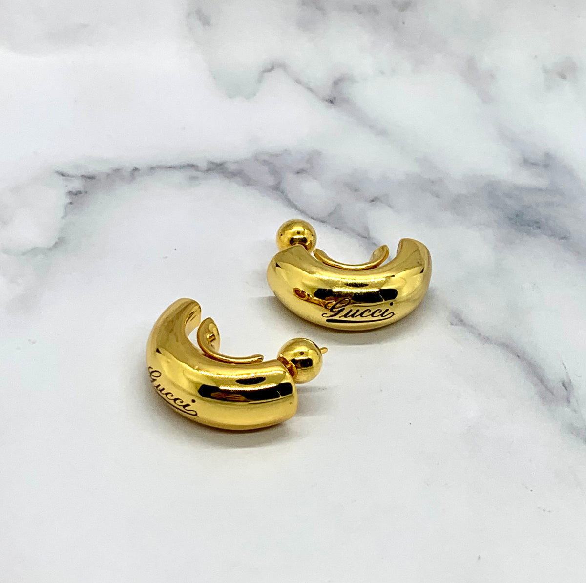 GUCCI Monogram Hoop Earrings - Pre-Owned — 7