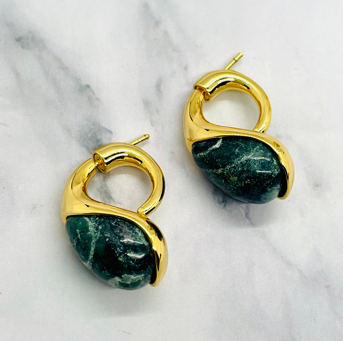BOTTEGA VENETA Marbled Drop Earrings - Pre-Owned — 1