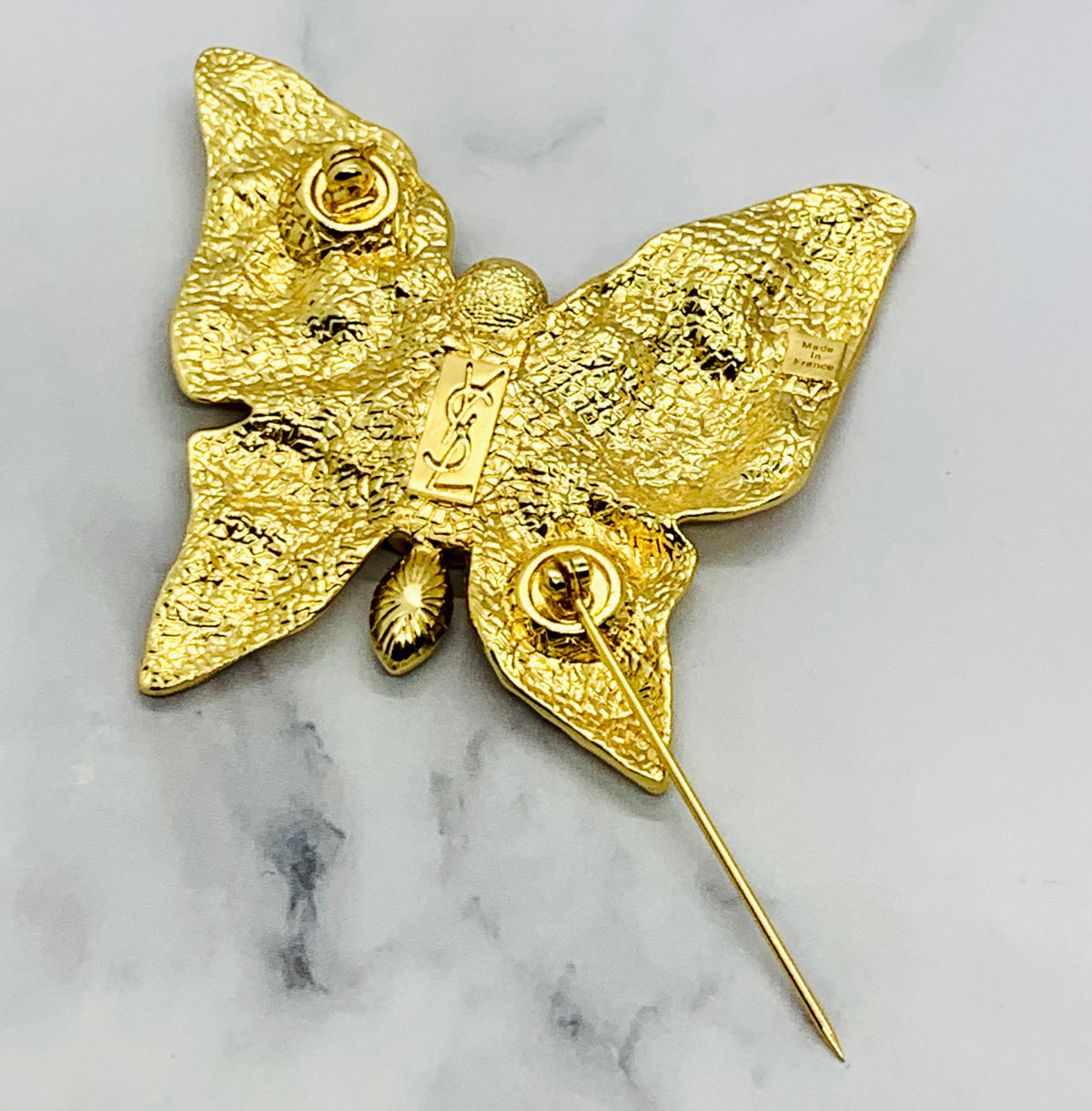 YSL YVES SAINT LAURENT Butterfly Statement Brooch Pin - Pre-Owned — 4