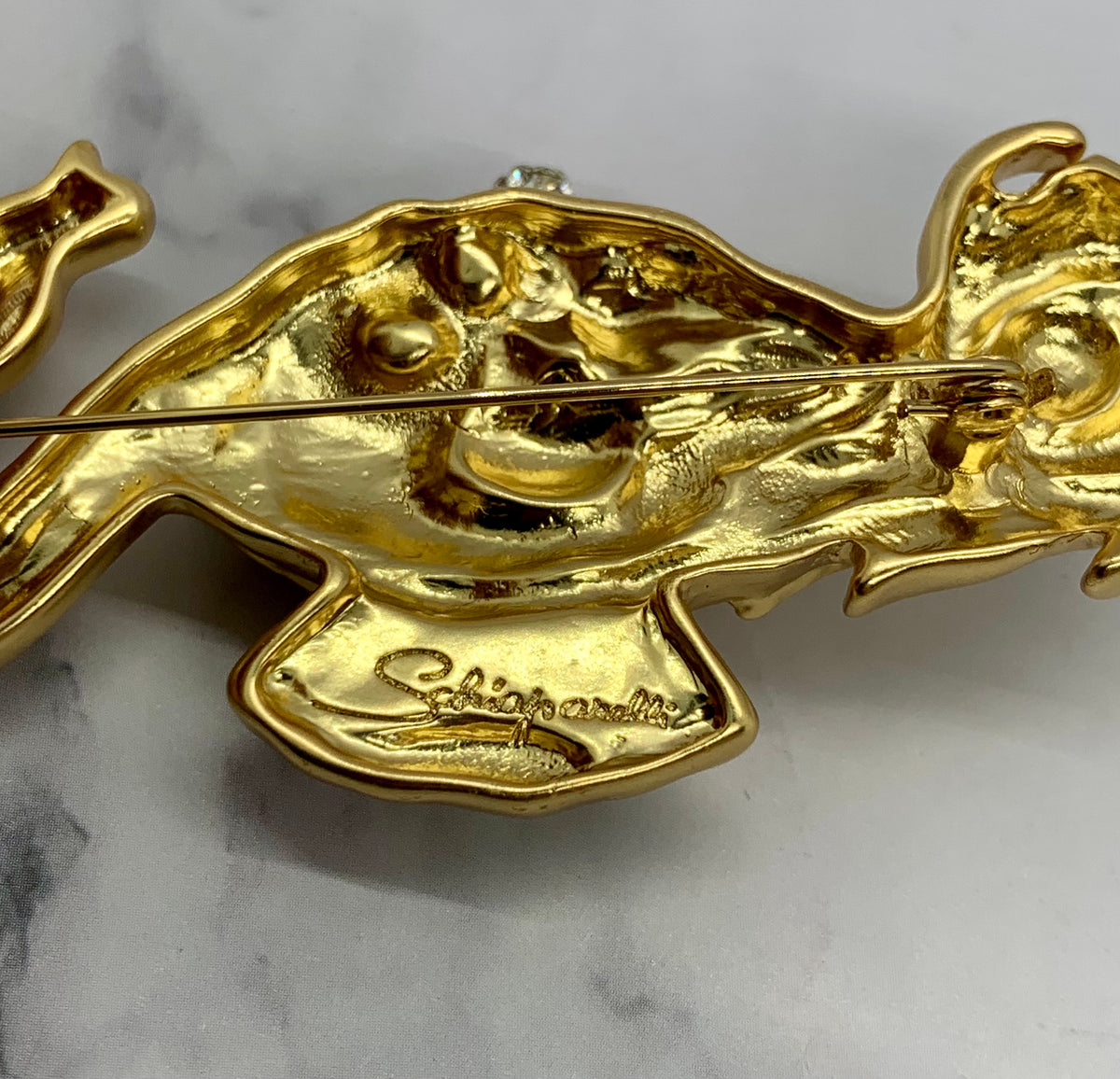 SCHIAPARELLI Statement Pierced Ear Brooch Pin - Pre-Owned — 2