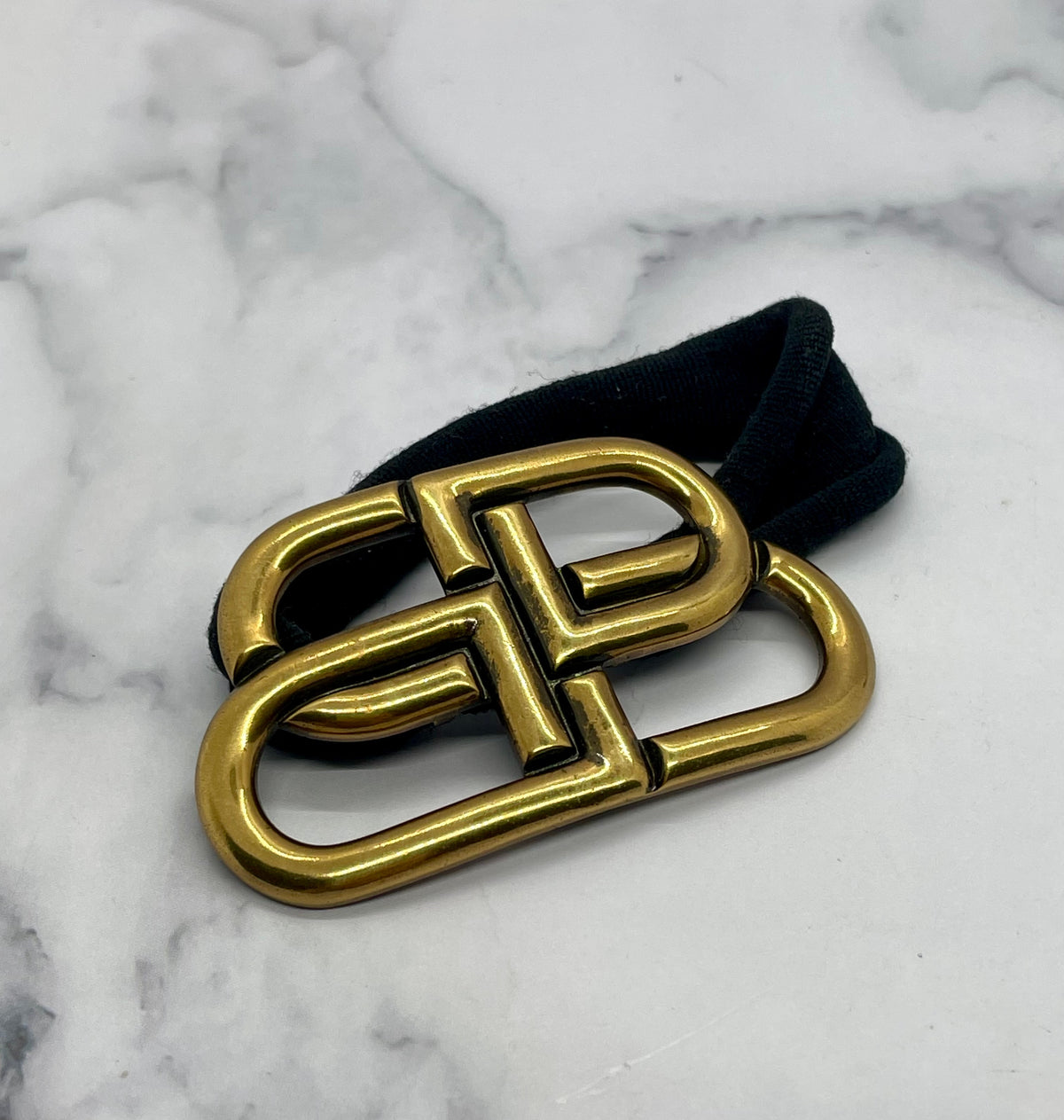 BALENCIAGA BB Brass Elastic Hair Tie - Pre-Owned — 5