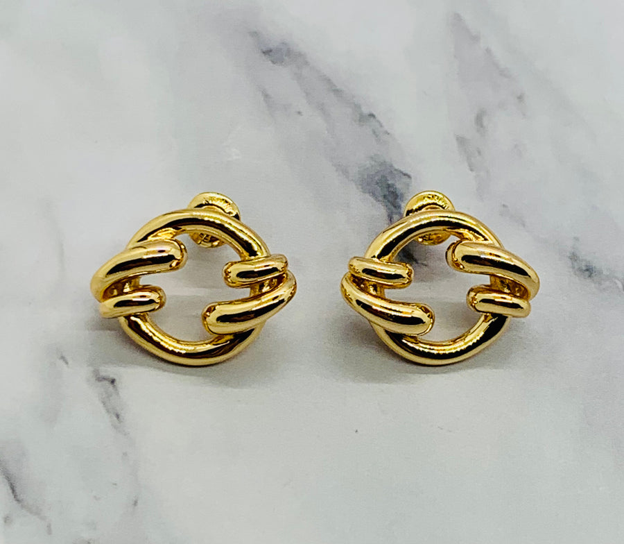 FENDI Filo Gold Tone Earrings - Pre-Owned — 1