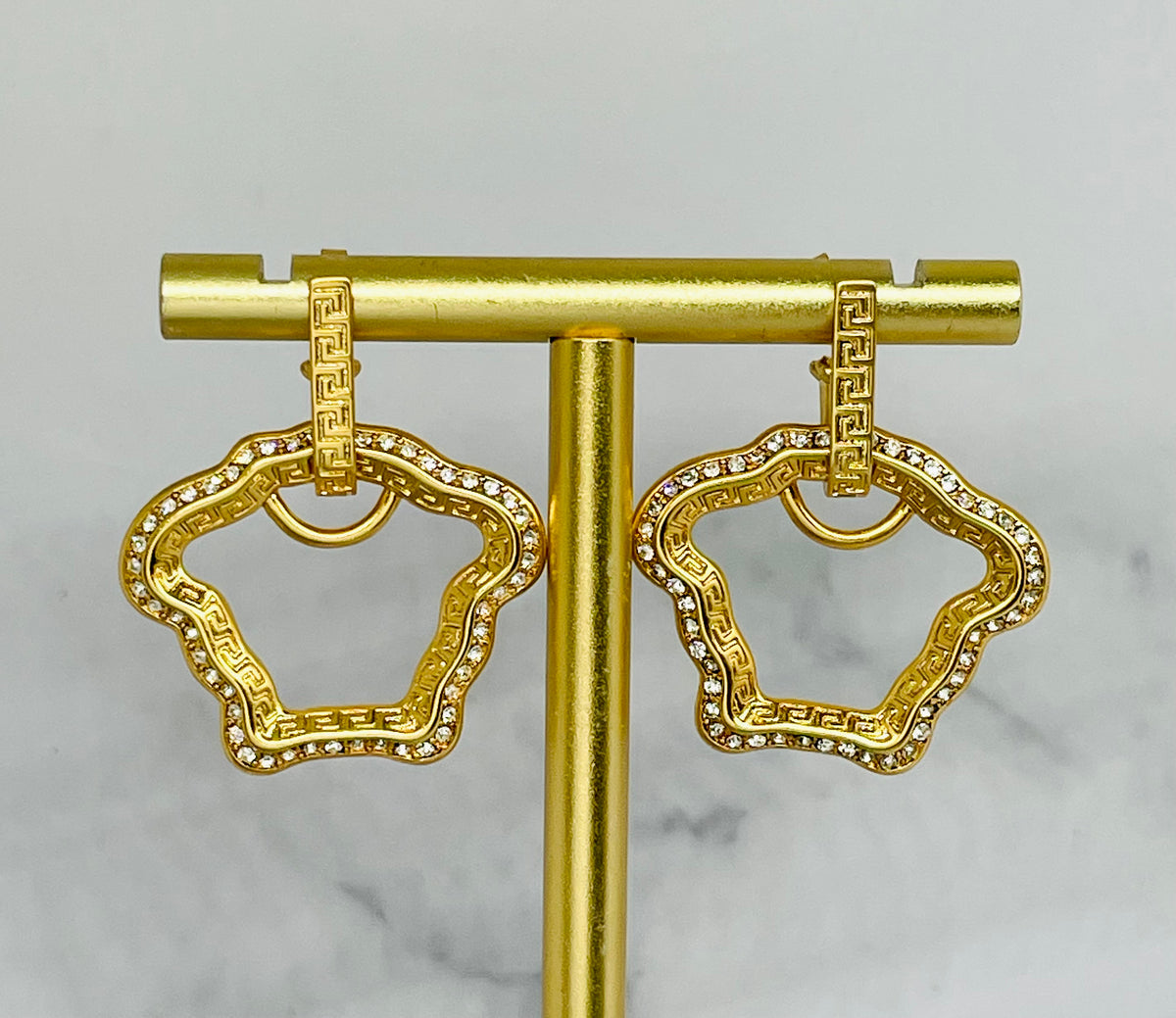 VERSACE Medusa Outline Rhinestone Earrings - Pre-Owned — 4