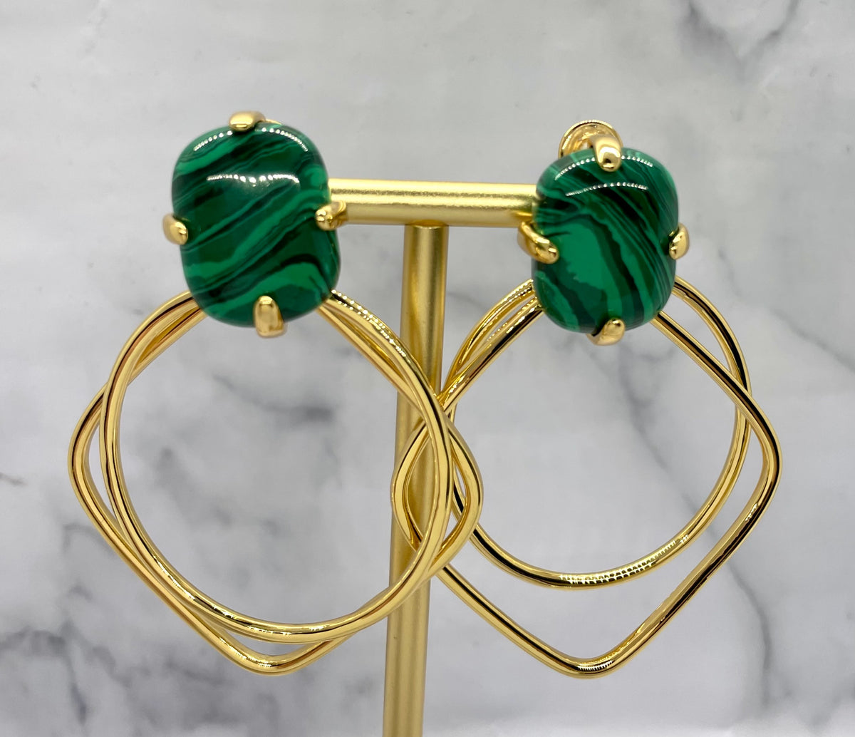 YSL YVES SAINT LAURENT Malachite Earrings - Pre-Owned — 4