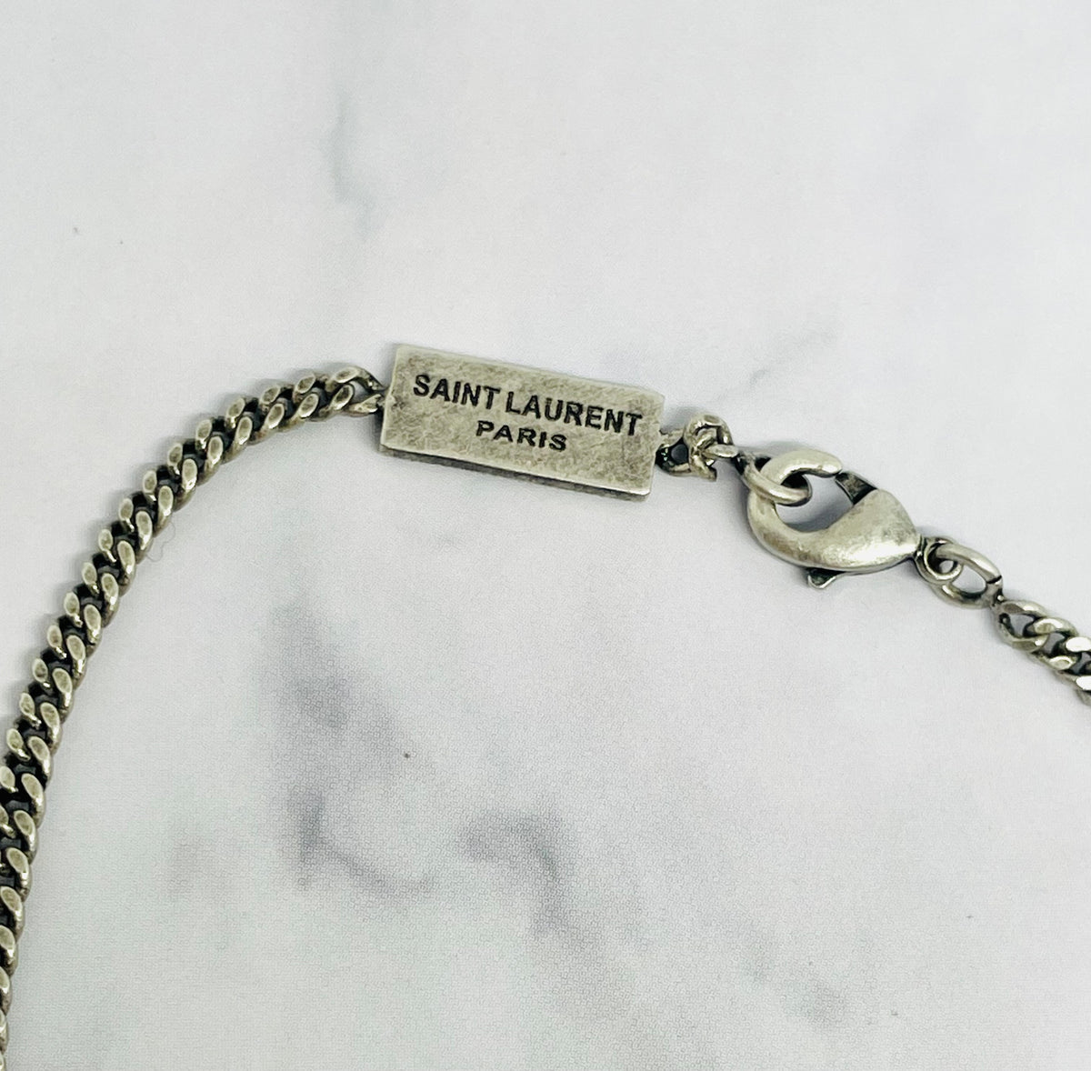 YSL YVES SAINT LAURENT Pewter Rhinestone Bracelet - Pre-Owned — 3
