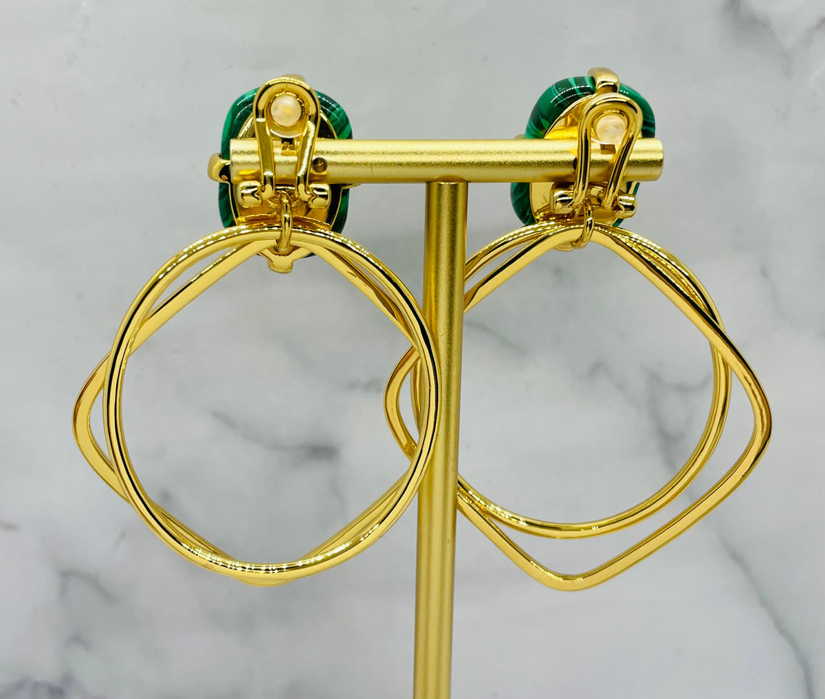 YSL YVES SAINT LAURENT Malachite Earrings - Pre-Owned — 2