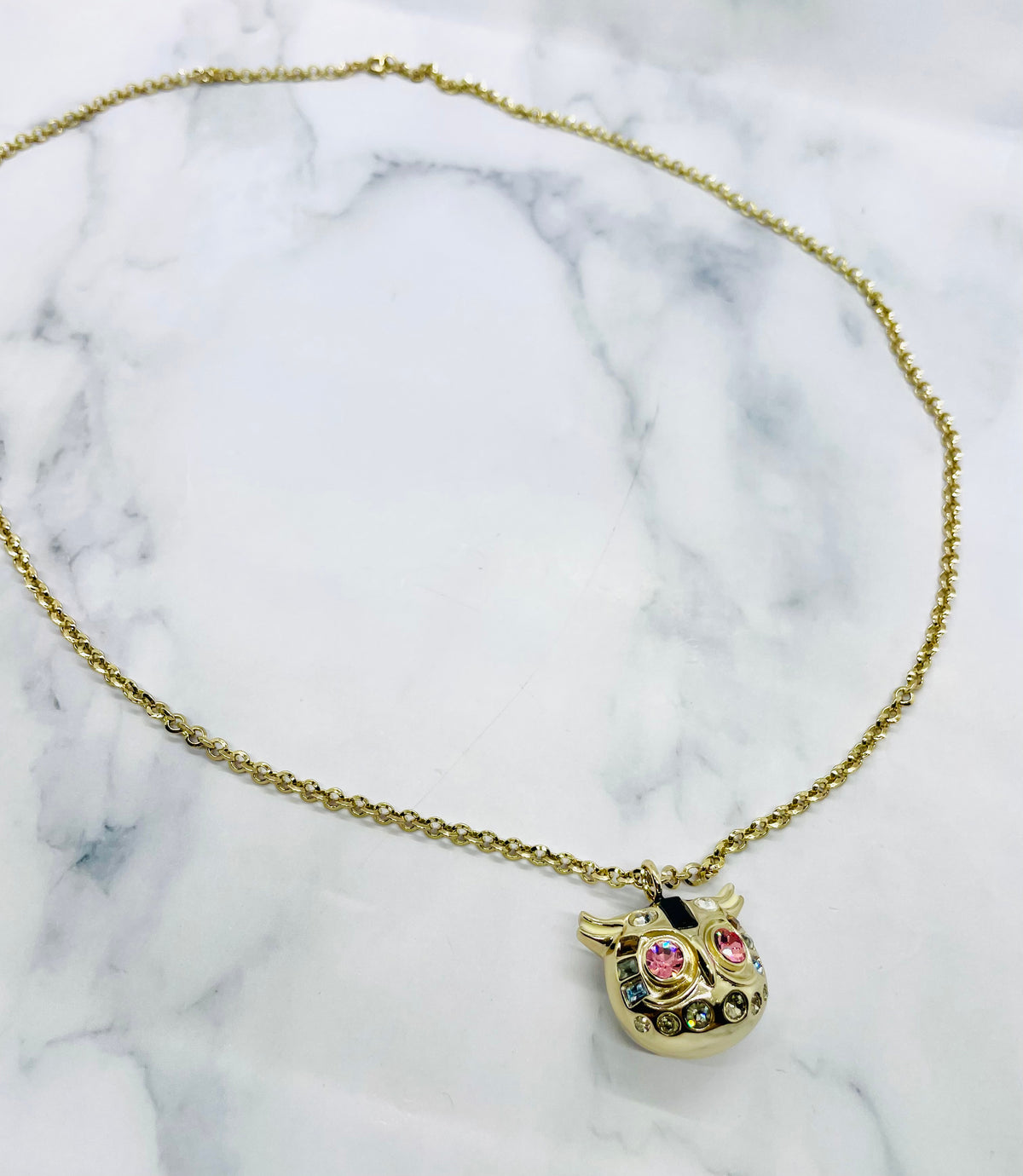 CHRISTIAN DIOR Rhinestone Owl Pendant Necklace - Pre-Owned — 6