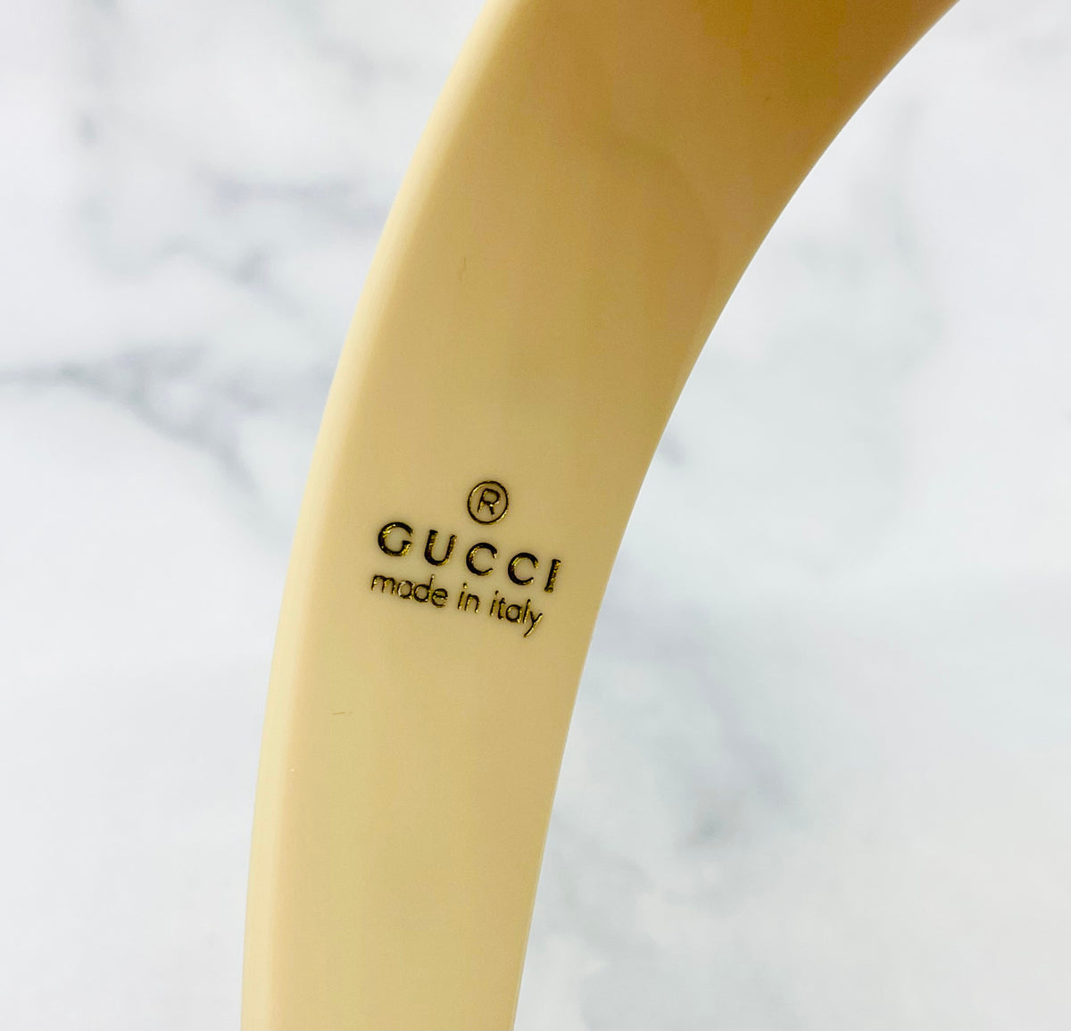 GUCCI GG Rhinestone Cream Tone Hairband - Pre-Owned — 5