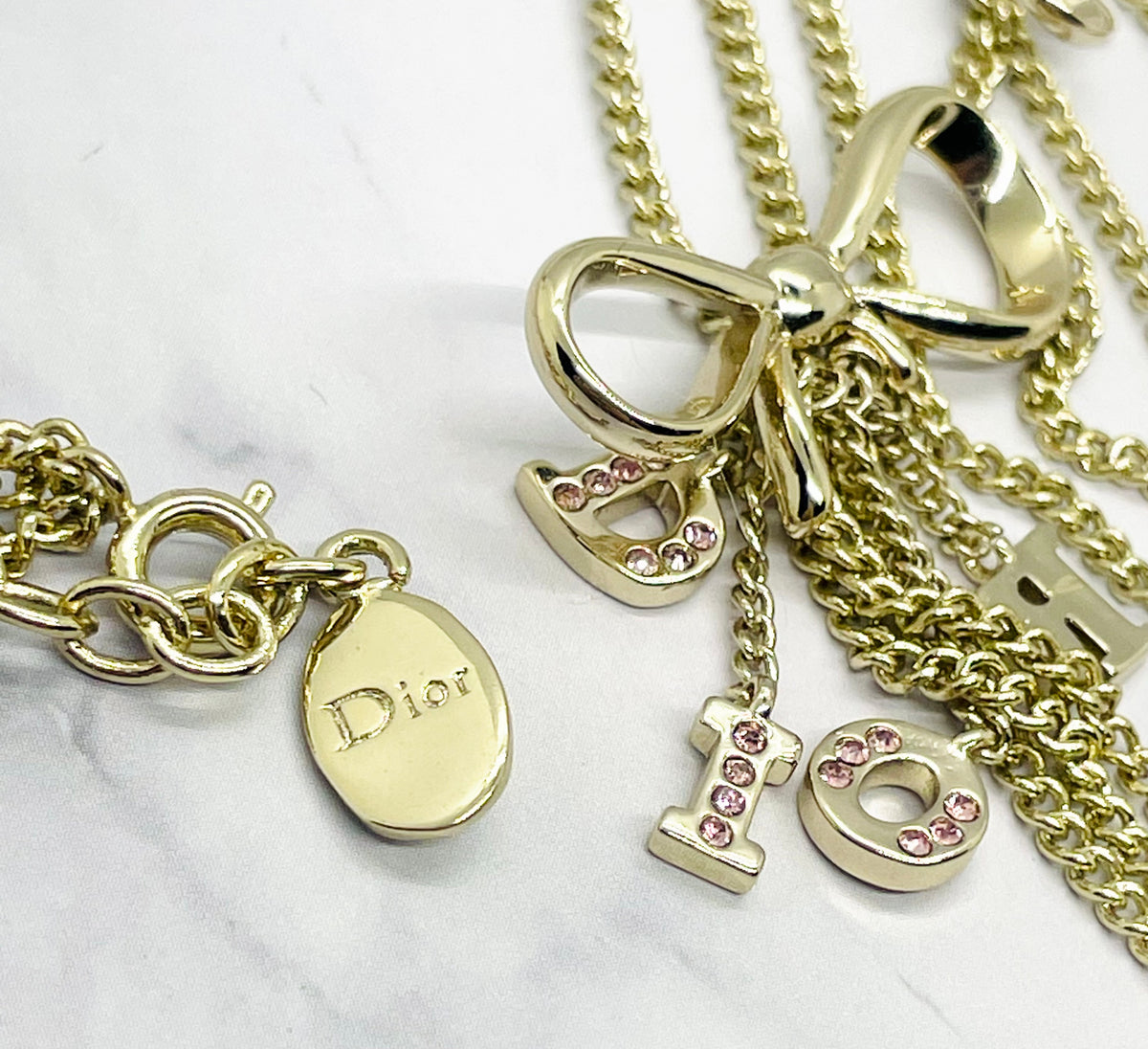 CHRISTIAN DIOR CD Statement Layered Bow Necklace - Pre-Owned — 6