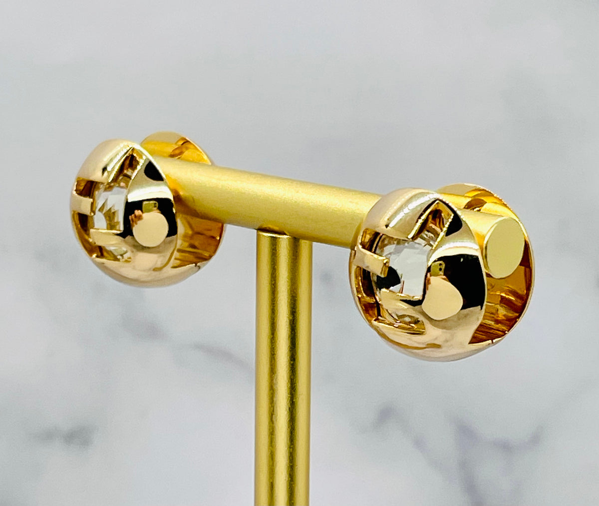 FENDI FF Sphere Rhinestone Earrings - Pre-Owned