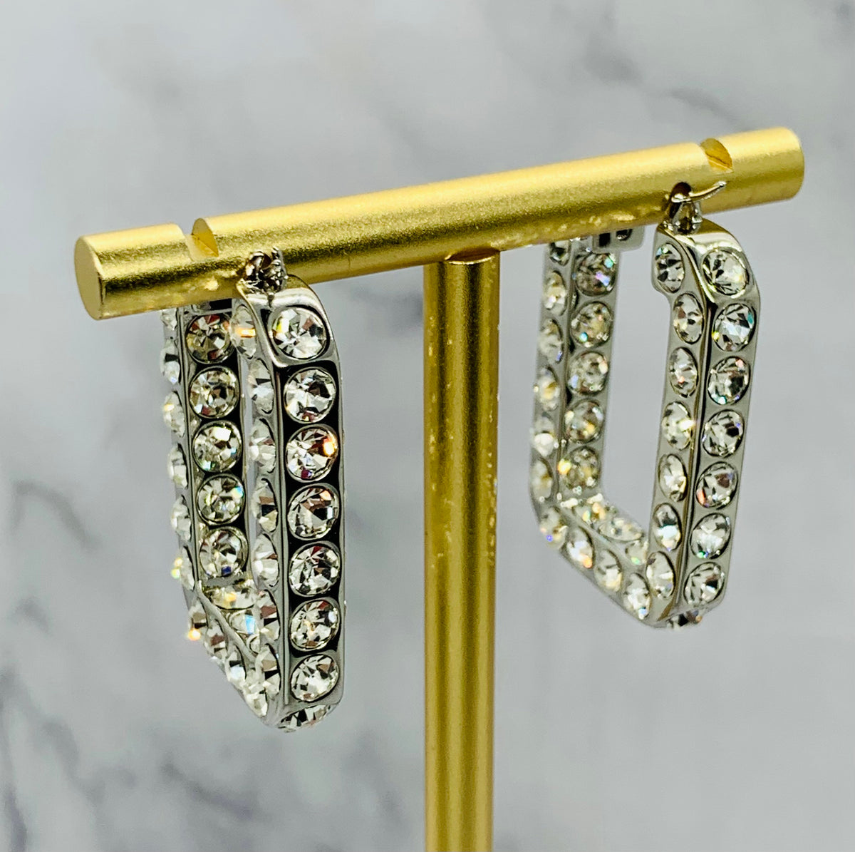 AMINA MUADDI Rhinestone Hoop Earrings - Pre-Owned — 3