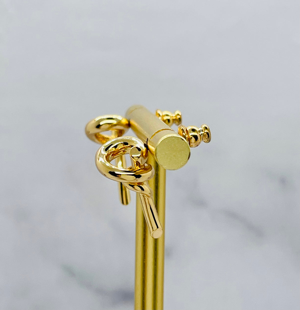 FENDI Filo Gold Tone Knot F Earrings - Pre-Owned — 4