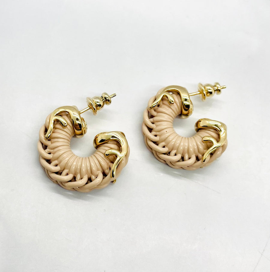 FENDI Filo Gold Tone Hoop Earrings - Pre-Owned — 1