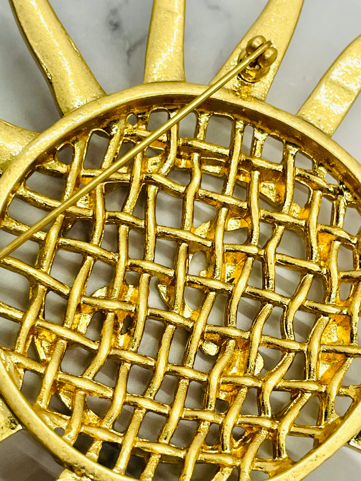 CHRISTIAN LACROIX Gold Tone Sun Brooch Pin - Pre owned / MK6411 — 3