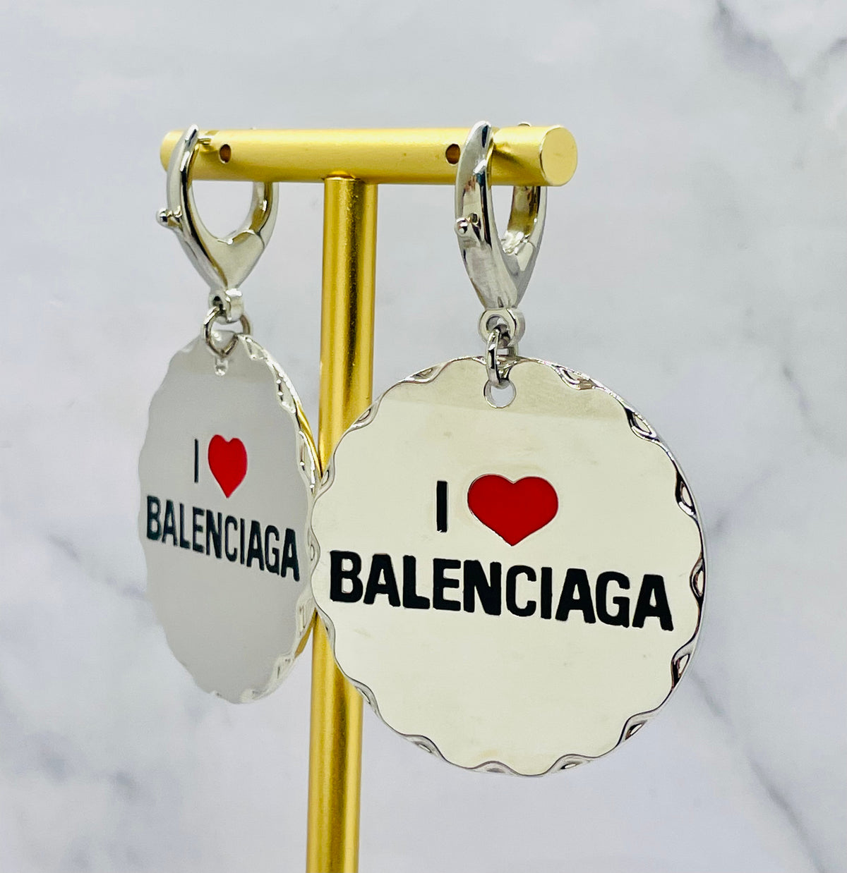 BALENCIAGA I Heart Keychain Style Earrings - Pre-Owned — 1