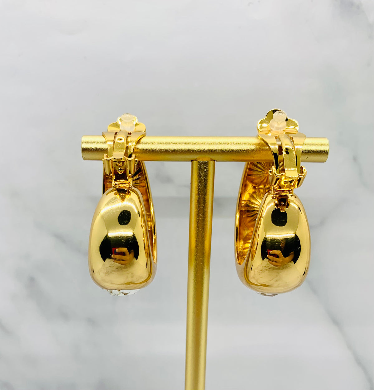 GOOSSENS Paris Rhinestone Clip On Hoop Earrings - Pre-Owned — 2