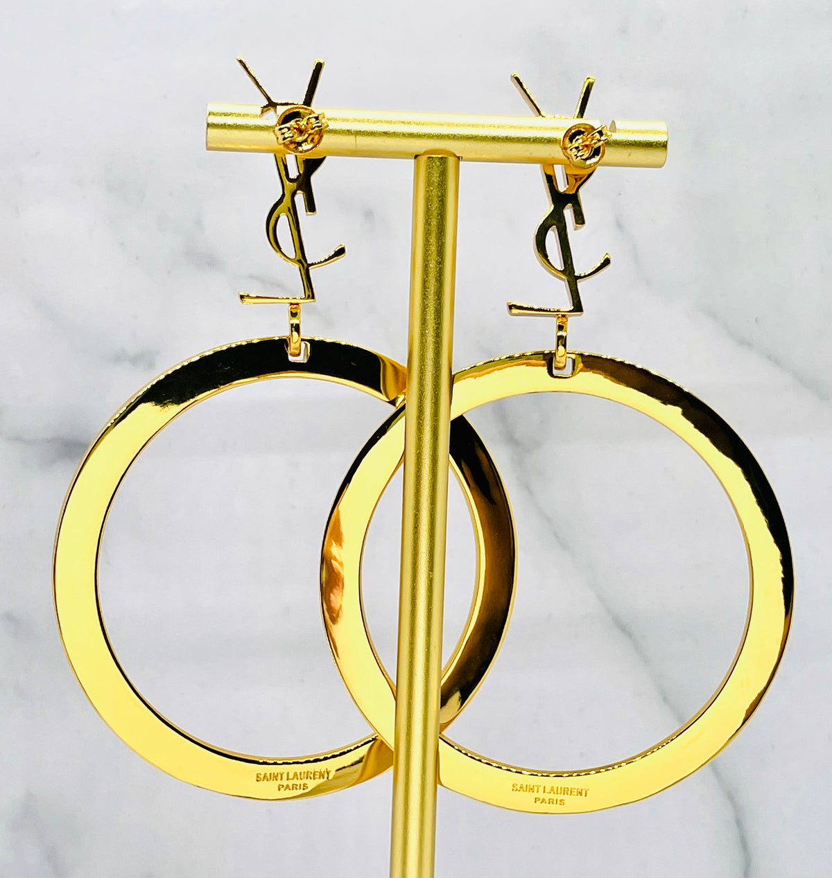 YSL YVES SAINT LAURENT Hoop Earrings - Pre-Owned — 3