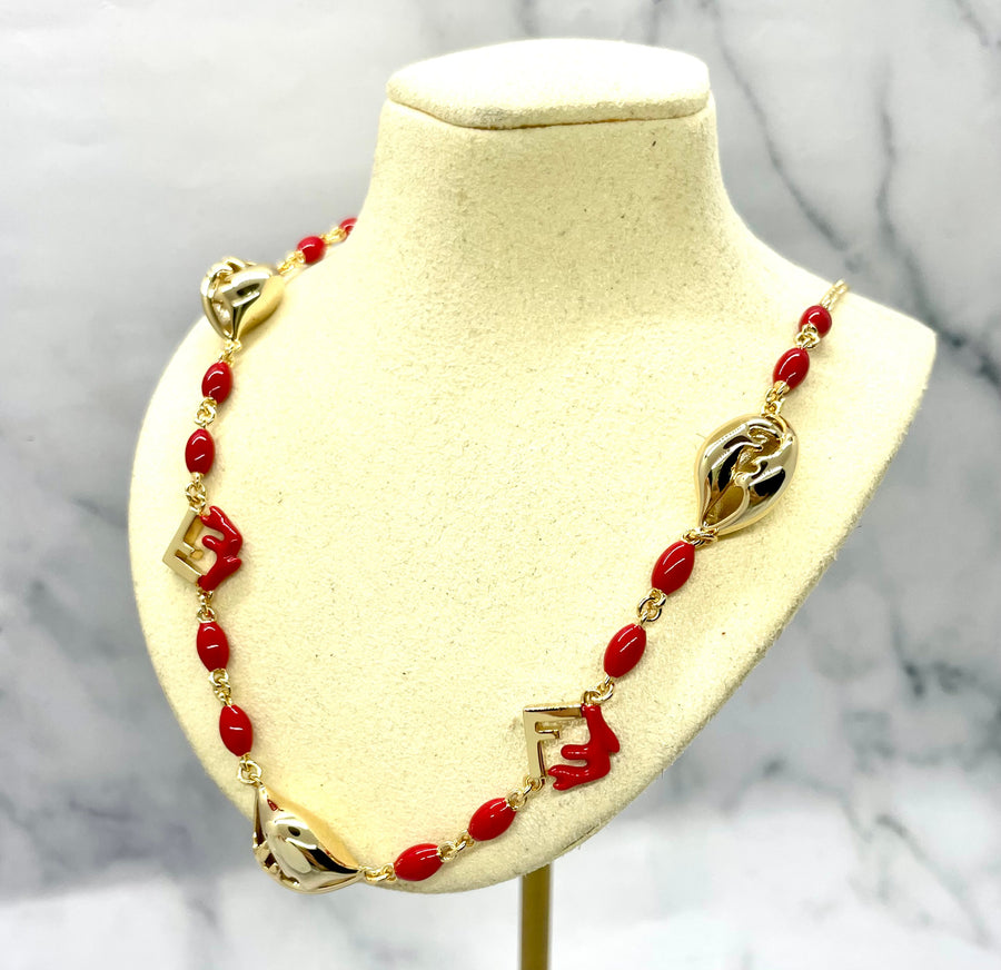 FENDI Monogram Coral Chain Necklace - Pre-Owned — 1