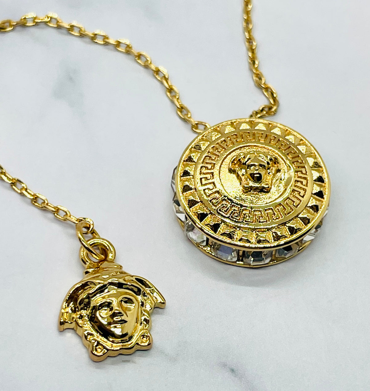 VERSACE Medusa Rhinestone Charm Necklace - Pre-Owned — 4
