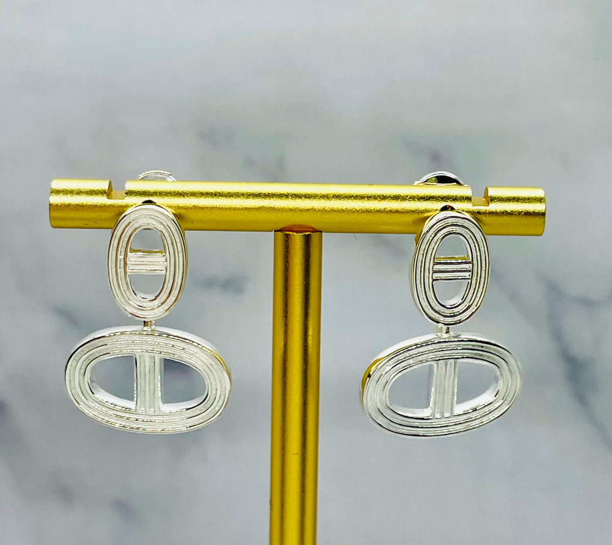HERMES Silver Tone Pendant Earrings - Pre-Owned — 5