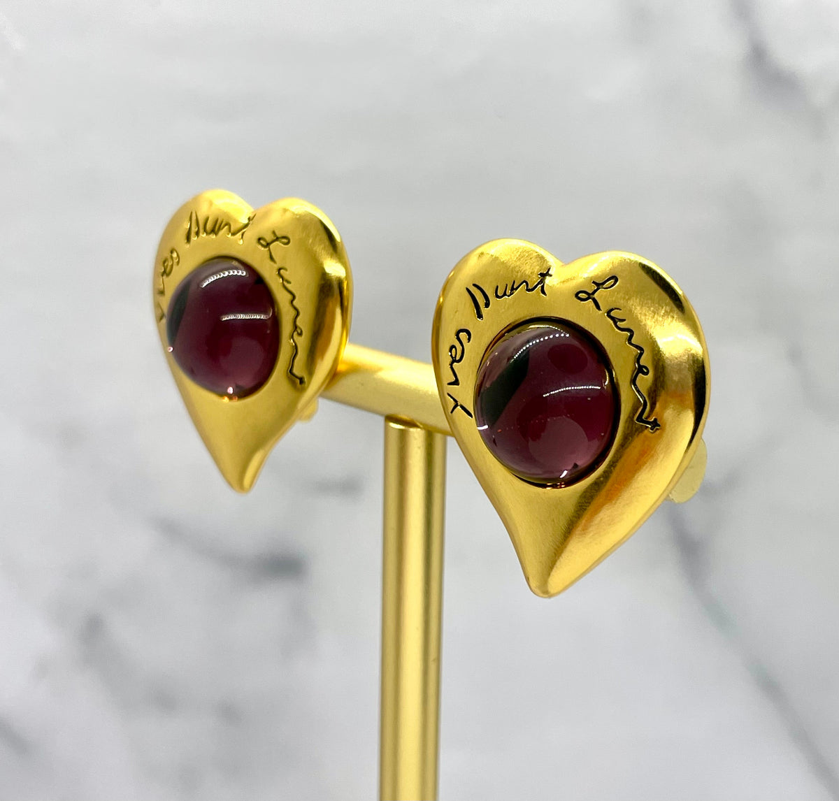 YVES SAINT LAURENT YSL Vintage Heart Clip On Earrings - Pre-Owned — 3