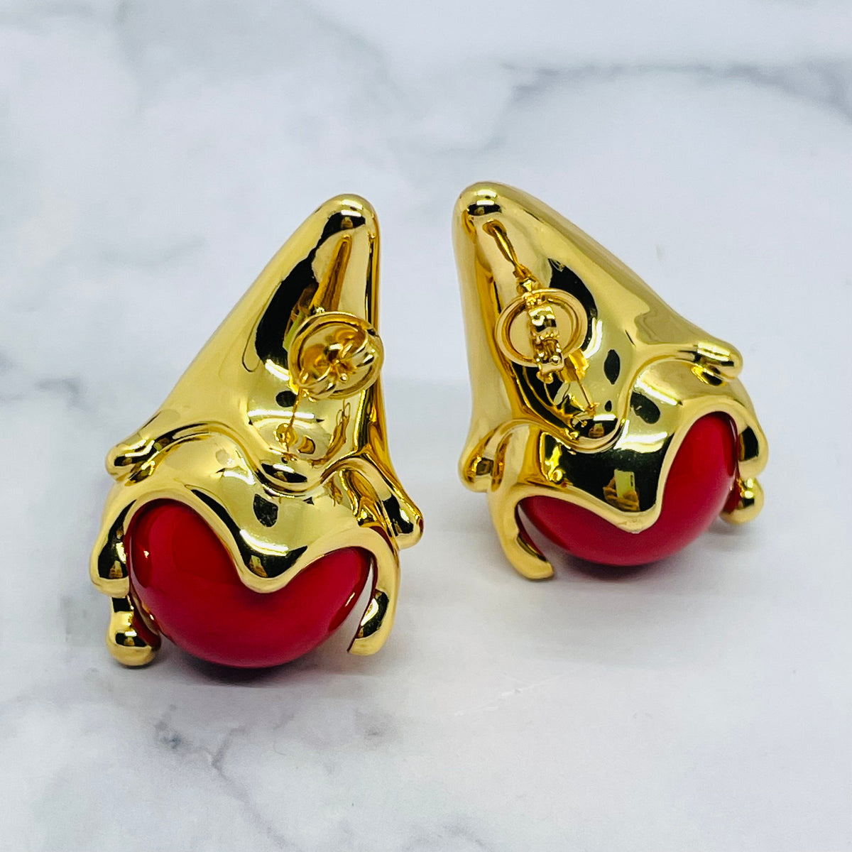 BOTTEGA VENETA Gold Tone Drop Earrings - Pre-Owned — 2