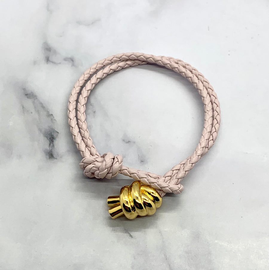 BOTTEGA VENETA Lilac Leather Bracelet - Pre-Owned — 1