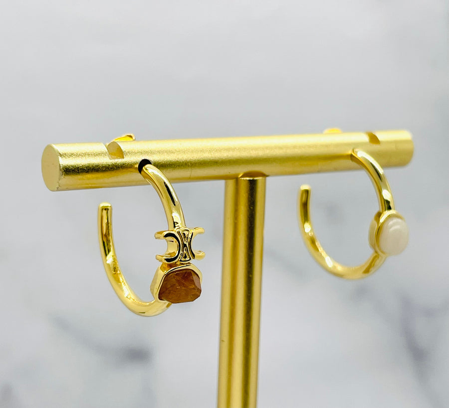 CELINE Asymmetric Monogram Hoop Earrings - Pre-Owned — 1
