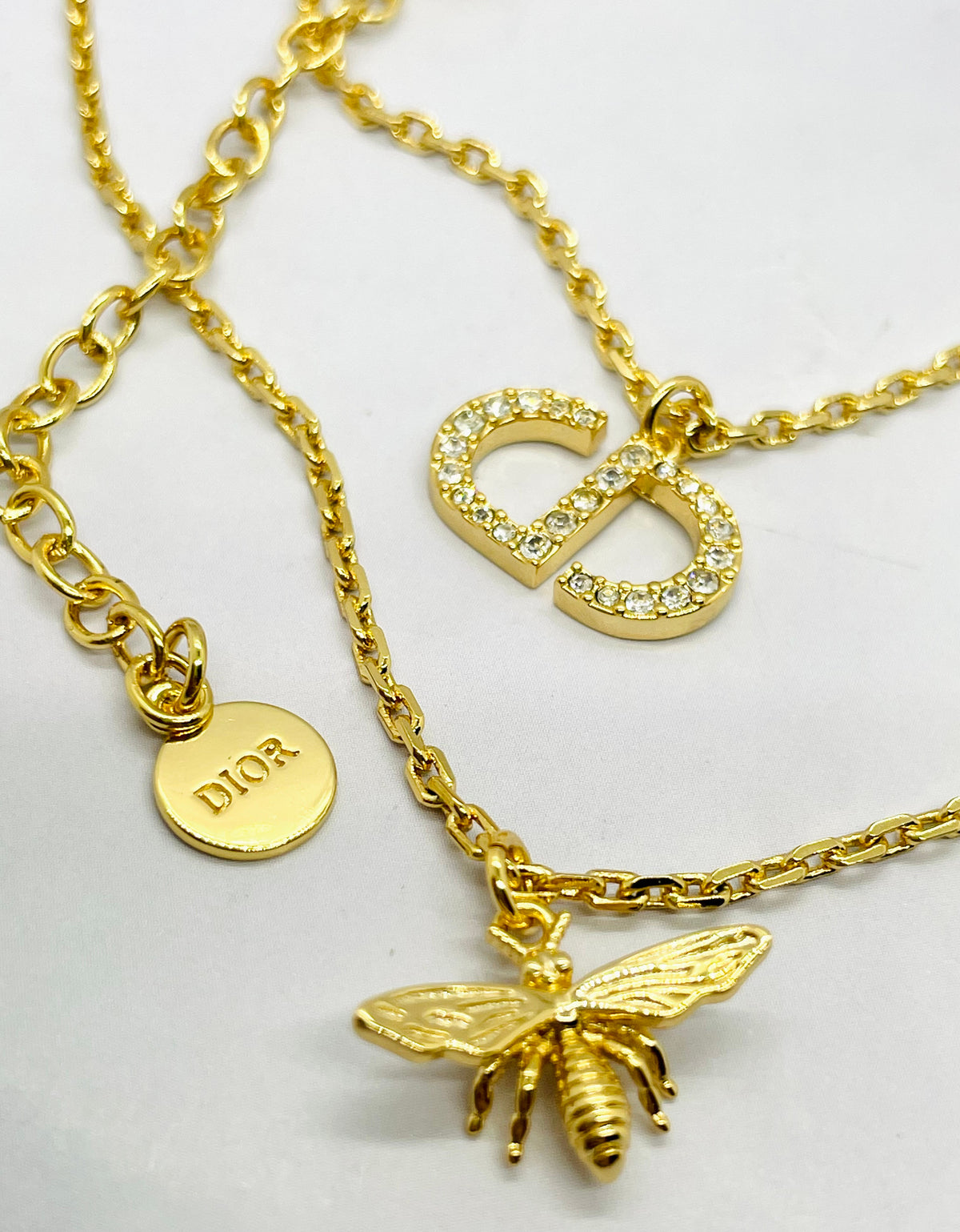 CHRISTIAN DIOR CD Rhinestone Double Strand Necklace - Pre-Owned — 4