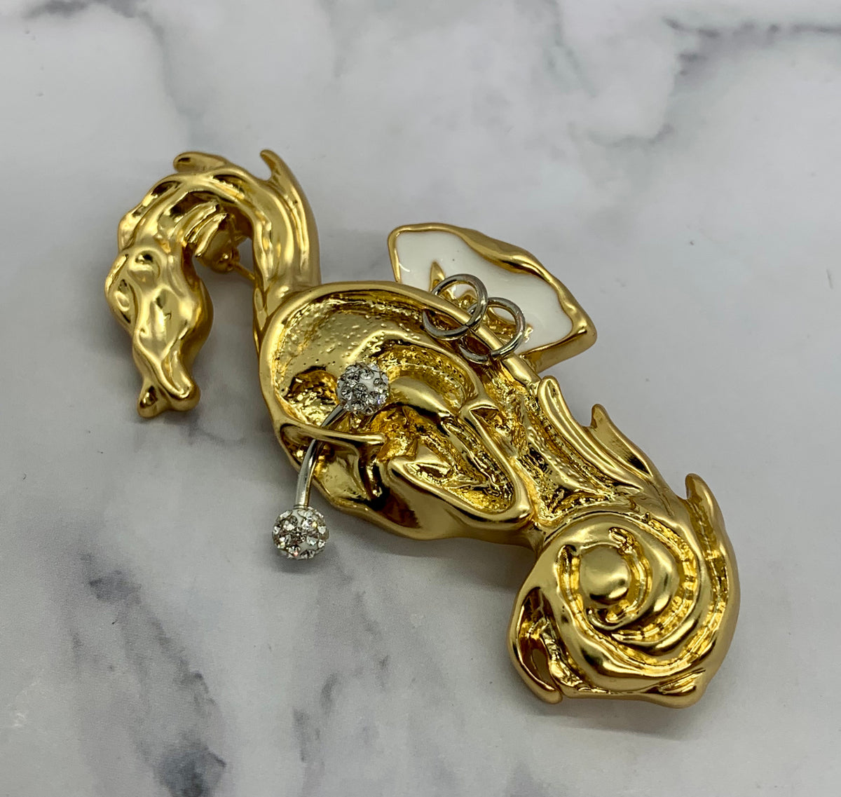 SCHIAPARELLI Statement Pierced Ear Brooch Pin - Pre-Owned — 1