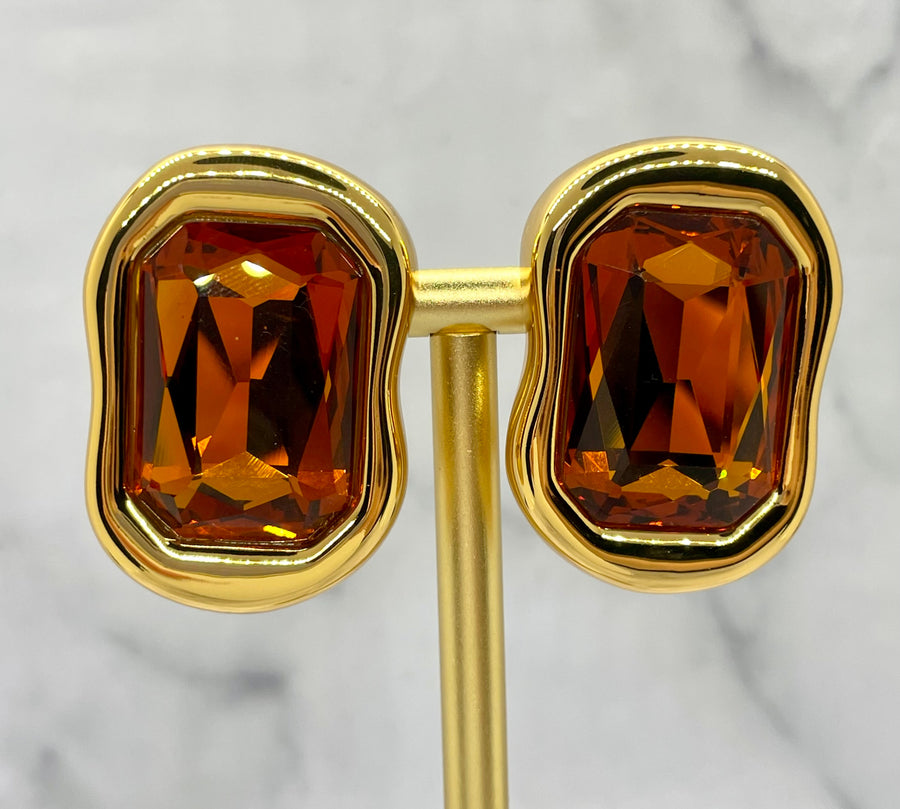 GIVENCHY Amber Rhinestone Statement Earrings - Pre-Owned — 1