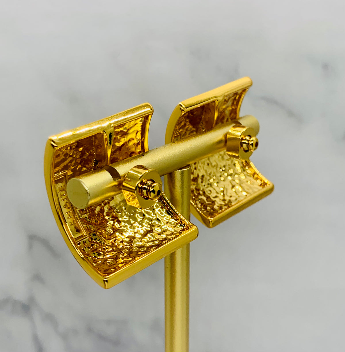KHAITE Gold Tone Square Earrings - Pre owned