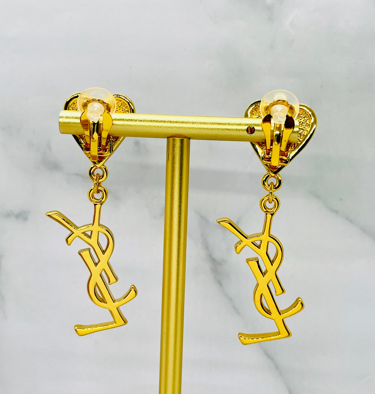 YSL YVES SAINT LAURENT Rhinestone Clip On Earrings - Pre owned