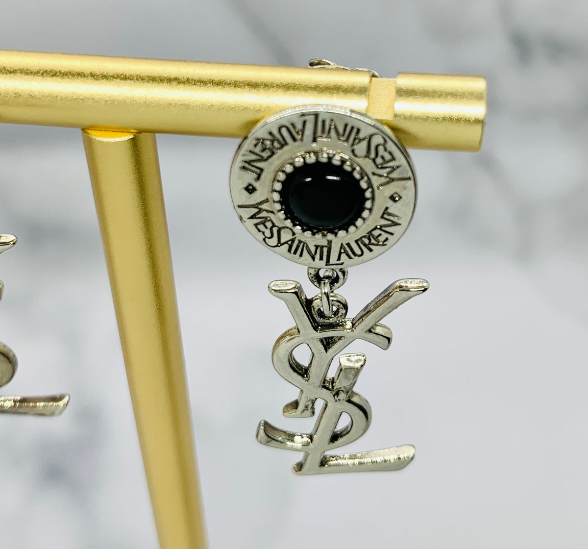 YSL YVES SAINT LAURENT Monogram Vintage Earrings - Pre owned