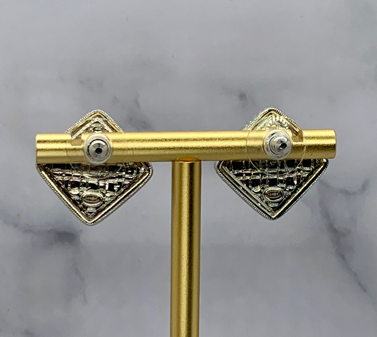 CHANEL CC Square Rhinestone Earrings - Pre owned