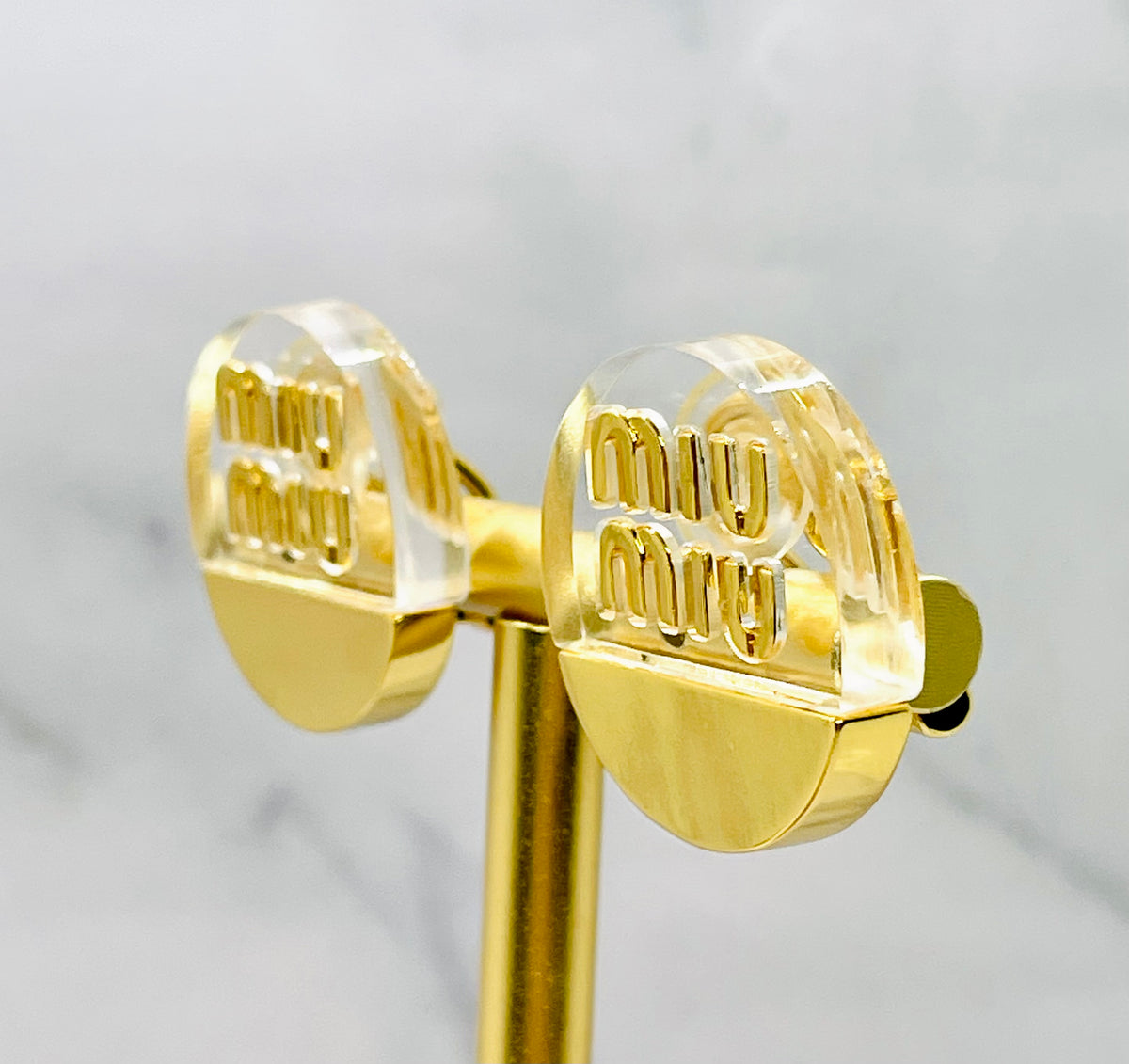 MIU MIU Clear Clip On Earrings - Pre owned