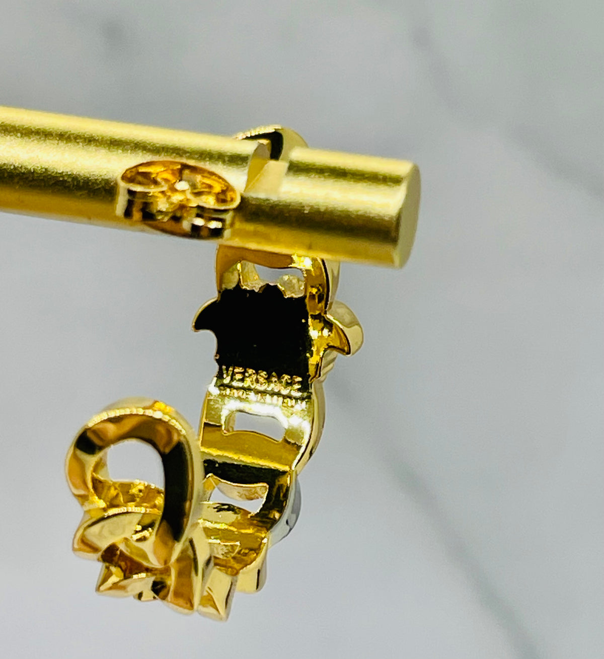VERSACE Medusa Silver & Gold Hoop Earrings - Pre owned