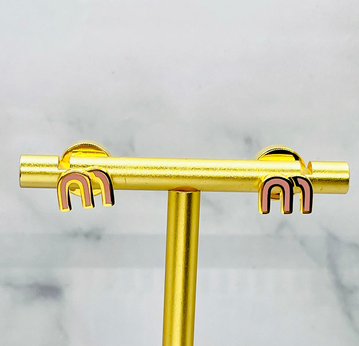 MIU MIU Pink Monogram Earrings - Pre owned