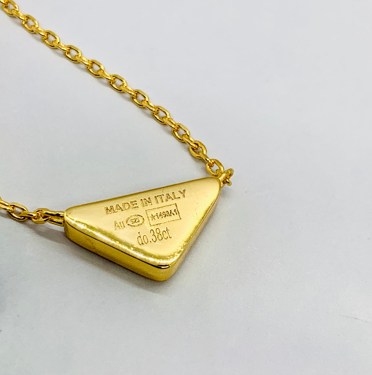 PRADA Triangle Rhinestone Necklace - USED