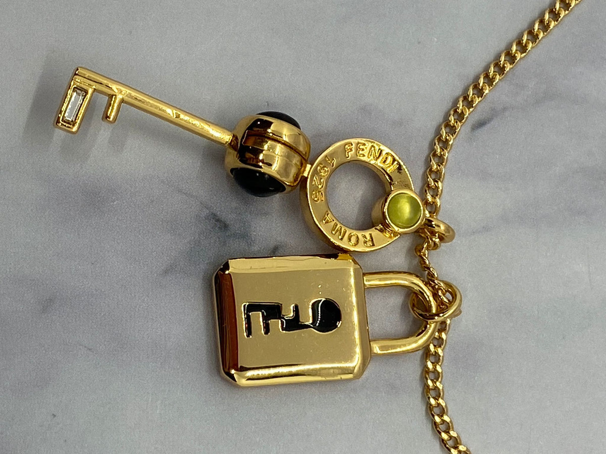FENDI Key and Lock Charm Necklace - Pre owned