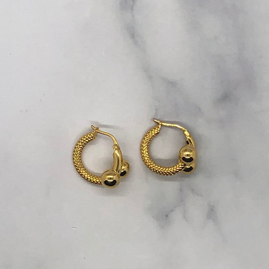 xBOTTEGA VENETA Gold Tone Hoop Earrings - Pre owned