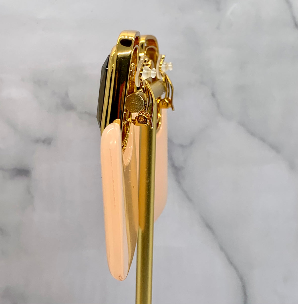 YSL YVES SAINT LAURENT Cabochon Clip On Earrings - Pre owned